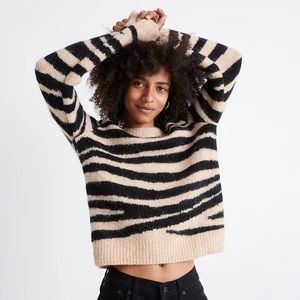Madewell Shrunken Pullover Sweater in Tiger Stripe